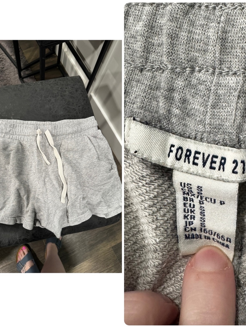 Forever 21 Light Heather Gray Drawstring Lounge Shorts